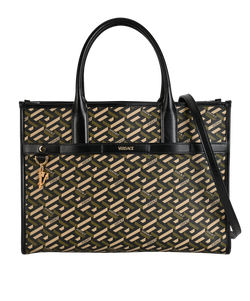 La Greca Tote, Canvas, Khaki/Black, MII, S, 2*